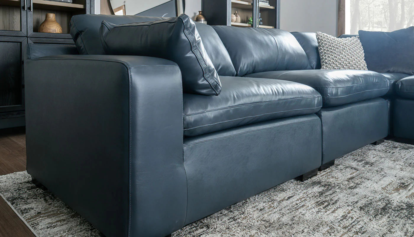 Colin Navy 6pc. Sectional & Ottoman