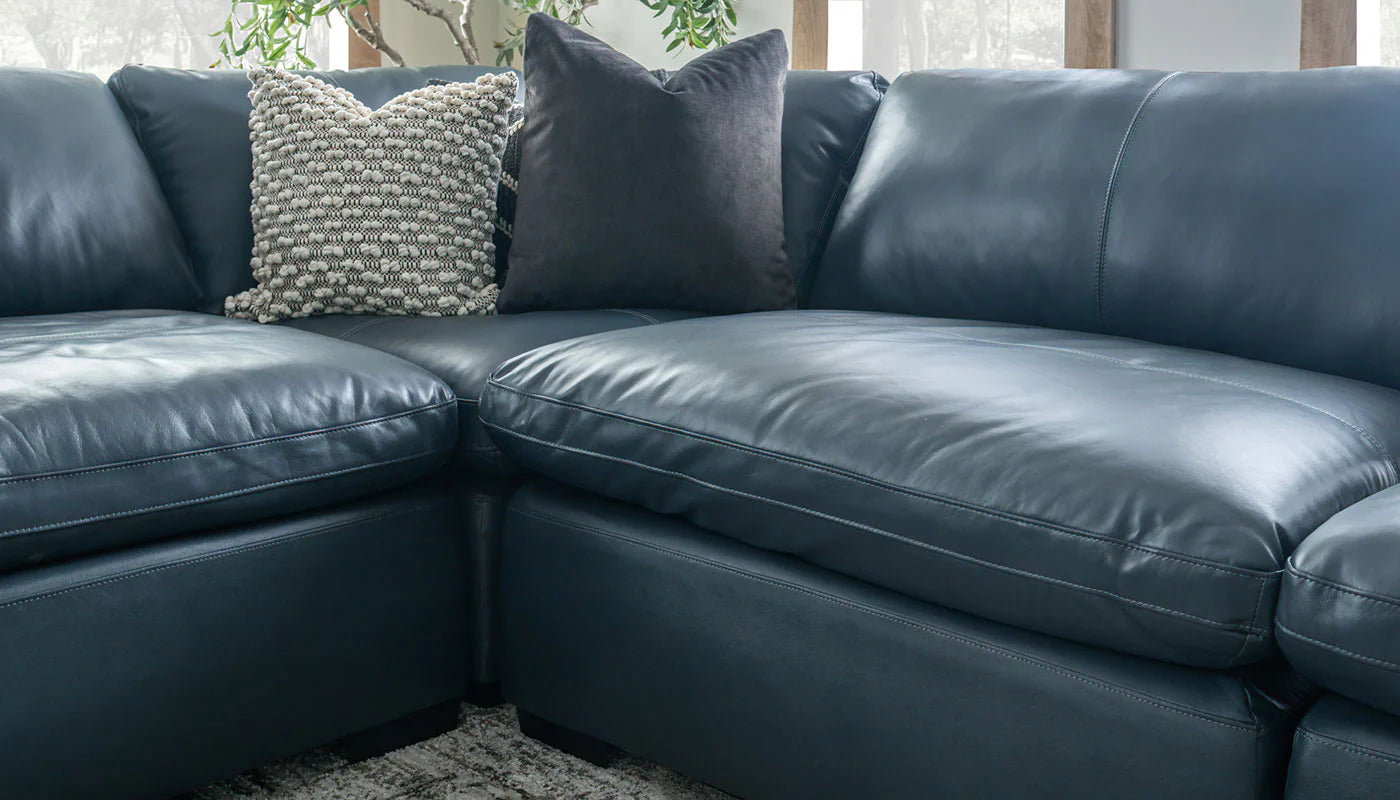 Colin Navy 6pc. Sectional & Ottoman