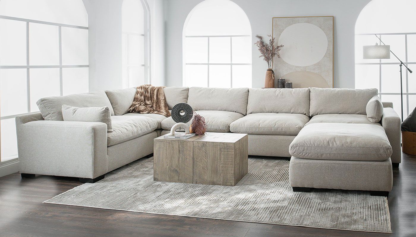 Colin Fabric 6pc. Sectional & Ottoman