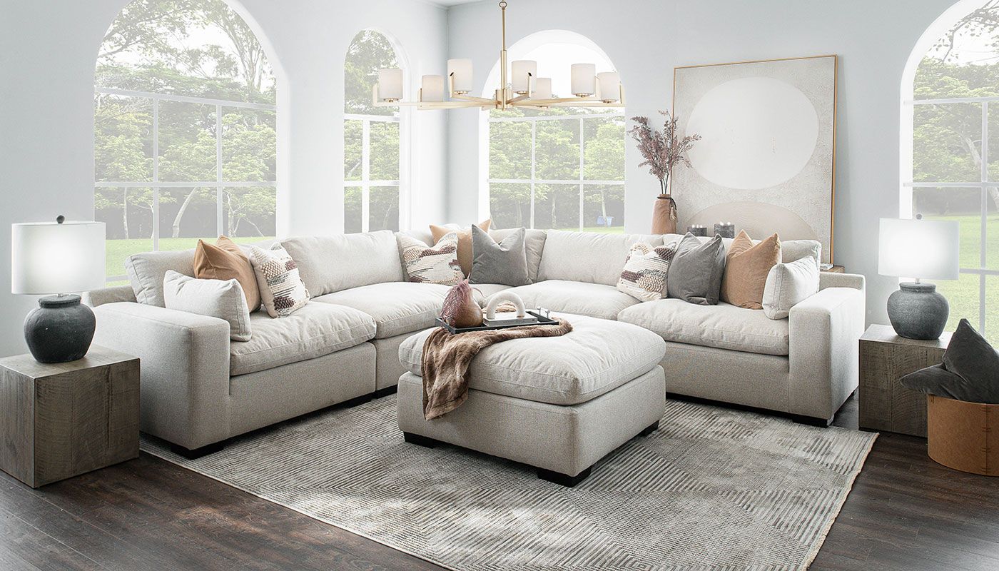 Colin Fabric 6pc. Sectional & Ottoman