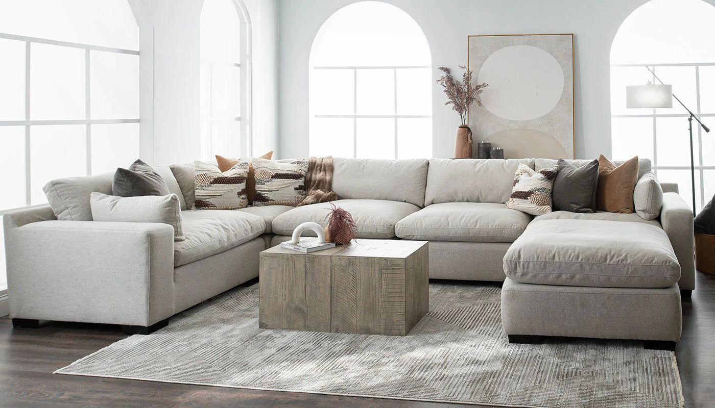 Colin Fabric 6pc. Sectional & Ottoman
