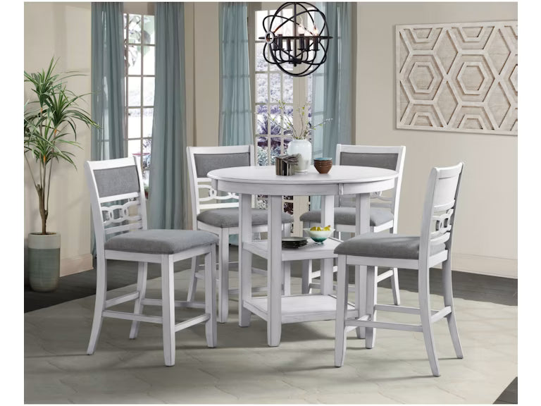 Amber Counter White 5pc Dining Set