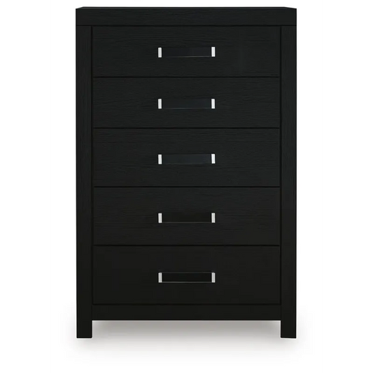 MALIA 5 DRAWER CHEST BLACK