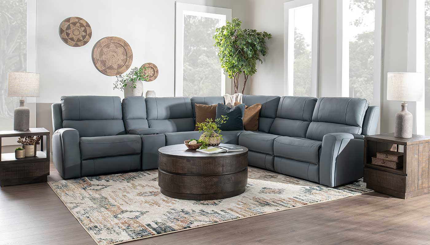 Grayson Blue/Grey 6pc. Sectional