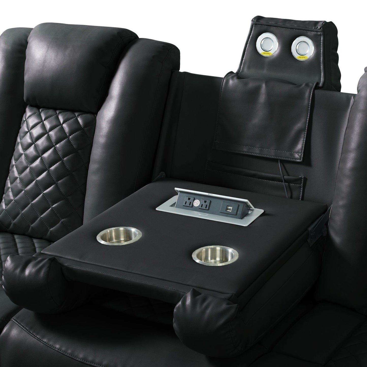 Carly Pebble Black Sofa & Loveseat